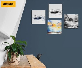 Set obrazov v zaujímavej kombinácii olejomalieb - 4x 60x60
