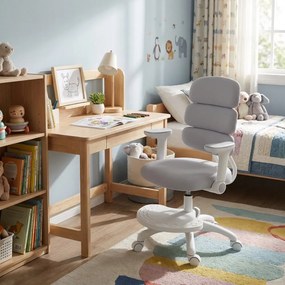 Detská rastúca stolička Neoseat KIDDY THREE — látka, prateľný poťah, sivá