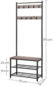 Stojanový vešiak NAVOR hnedá/čierna