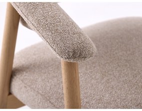 Béžové jedálenské kreslá v súprave s podrúčkami 2 ks z dubového dreva Elk – Unique Furniture