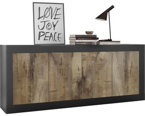 Komoda NERILA čierna/hnedá