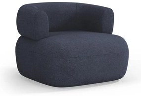 Tmavomodré kreslo z textílie buklé Jenny – Micadoni Home
