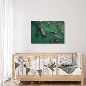 Obraz - Rybári na rieke (90x60 cm)