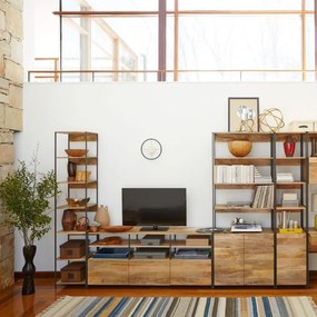 furniture-nabytek.cz - TV stolík masív kov a drevo mango 160x75x45