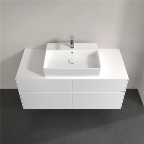 VILLEROY &amp; BOCH Collaro závesná skrinka pod umývadlo na dosku (umývadlo v strede), 4 zásuvky, 1200 x 500 x 548 mm, Glossy White, C12800DH