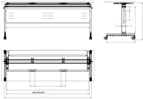 Mobilný stôl PRIMO MOBI, 1800 x 600 mm, biela podnož, čerešňa