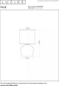 Lucide 47551/81/38 - Stolová lampa FILIZ 1xE14/40W/230V krémová