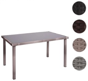 Záhradný stôl HWC-G19, polyratan,120x75cm - sivohnedá