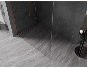 Mexen, Mexen Kioto-X sprchová stena 150 x 200 cm, priehľadná 10 mm, brúsená meď - 800-150-101-65-00-X