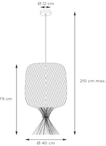 Lucide 03436/40/30 - Luster na lanku GARVE 1xE27/40W/230V čierna