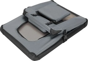 Skladací transportný box pre psov L s miskou a pelíškom, siv