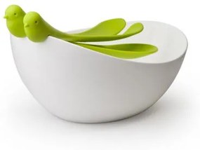 Misa s nástrojmi Qualy Sparrow Salad Bowl, biela-zelená