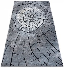 Moderný koberec COZY 8875 Wood, kmeň stromu, sivo / modrý