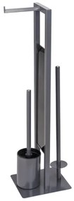 WENKO 25552100 - WC kefa RIVALTA 18x70 cm sivá/čierna