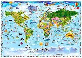 Fototapeta - World Map for Kids Veľkosť: 300x210, Verzia: Premium
