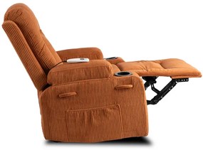 Masážne polohovateľné kreslo ARIEN ryšavý menšester - vintino.sk