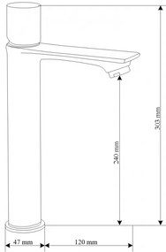 Mexen Royo One, vysoká umývadlová batéria, grafitová, 72211-66