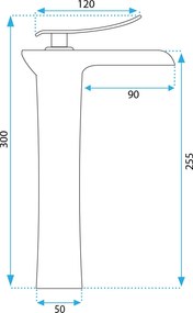 Rea Laguna Antique, vysoká umývadlová batéria h-280, mosadzná, REA-B8120