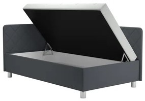 Čalúnená válenda s úložným priestorom a matracom EMILE 110x200 cm sivá