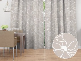 Biante Bavlnený záves Sandra SA-270 Biele designové kvety na béžovom 140x140 cm