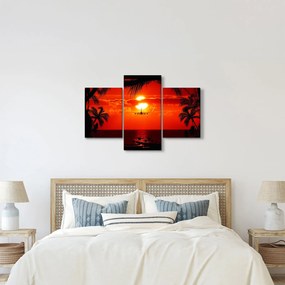 Obraz - západ slnka s lietadlom (90x60 cm)