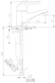 RAV Slezák SAJ026.0 - Umývadlová batéria JUNIOR 11,4 cm červená/žltá