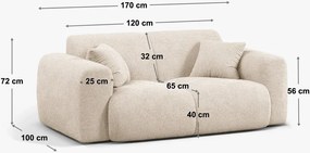 Hnedá pohovka z textílie bouclé 170 cm Molino – Micadoni Home