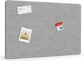 Akustická nástenka 120x80 cm, okrúhle rohy, sivá