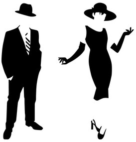 Samolepka Ambiance Elegant Restroom, 25 × 25 cm