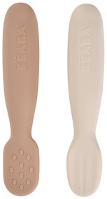 Prvé trénovacie lyžičky silikónové 2 ks Praline / Clay