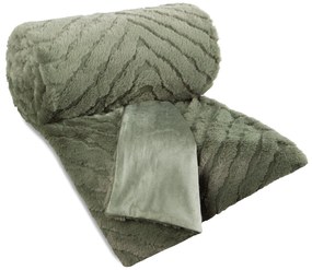 CHLPATÁ DEKA KATE 150X200 CM OLIVOVÁ