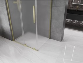 Mexen Velar L, sprchový kút s posuvnými dverami 120 x 80 cm, 8mm sklo námraza, zlatá matná, 871-120-080-33-55