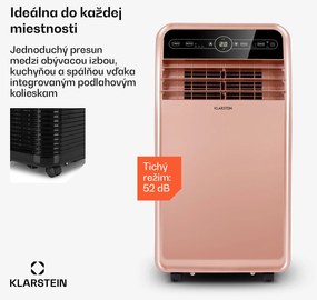 Klarstein Metrobreeze New York Smart 12k, mobilná klimatizácia, 12 000 BTU/3,5 kW, A, diaľkový ovládač, ružovozlatá