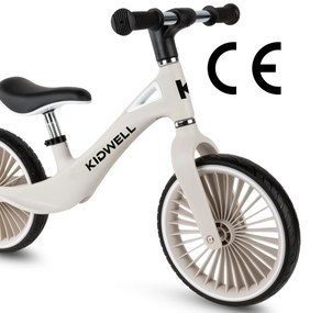 Kidwell NIX detský balančný bicykel – ľahký nylonový rám, PU kolesá 29 cm (sivý)