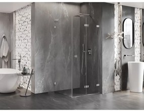 Mexen Lunar-F L, 1-krídlový sprchový kút so skladacími dverami, pravý, 70 x 70 cm, 8mm číre sklo, chrómový profil, 836L-070-070-01-00-P