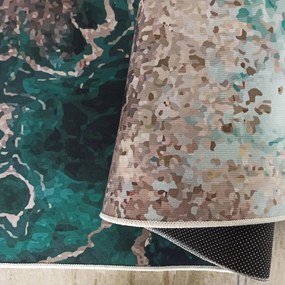 DY Zelený koberec s abstraktným vzorom Horeca-New 111 Rozmer: 60x100 cm