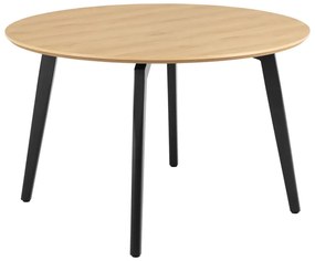Kulatý jídelní stůl Cadiz 120 cm dub přírodní/černý
