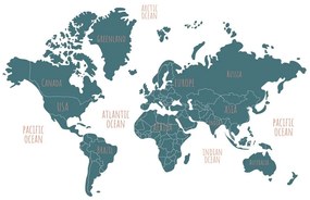 Tapeta moderná mapa sveta - 150x100