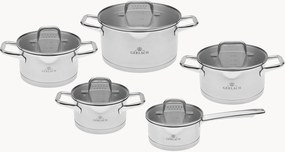 Hrnce z nehrdzavejúcej ocele Model, 5 ks