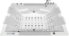 BPS-koupelny Hydromasážna vaňa HYD-KAR942W 180x120 Biela s ohrevom vody