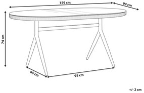 Záhradný stôl z umelého ratanu 160 x 94 cm prírodná béžová ALIANO Beliani