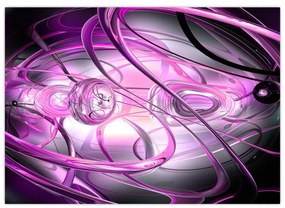 Sklenený obraz krásnej fialovej abstrakcie (70x50 cm)