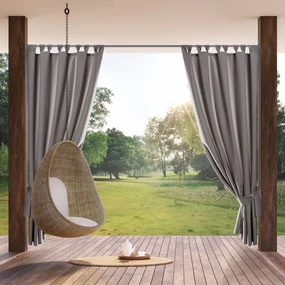 ZÁHRADNÝ VODEODOLNÝ ZÁVES NA PÚTKACH GARDEN 155X200 CM SIVÁ