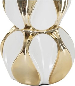 Biela/v zlatej farbe keramická stolová lampa s textilným tienidlom (výška 46 cm) Glam Balls – Mauro Ferretti