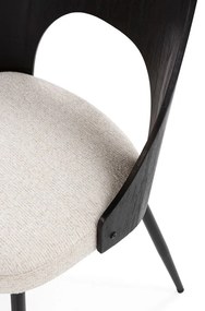 Čierne/krémovobiele čalúnené jedálenské stoličky v súprave 2 ks Gilda – MOME