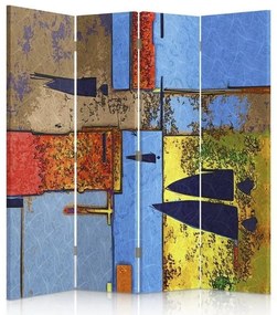 Ozdobný paraván Abstraktní barevné - 145x170 cm, štvordielny, klasický paraván