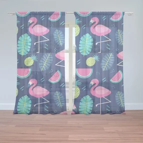 Sablio Záclony Ružové plameniaky: 2ks 150x250cm