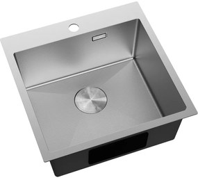 Mexen Solix, 1-komorový nerezový drez 500 x 500 mm, brúsena oceľ, vzor voština, 6407501000-01HC