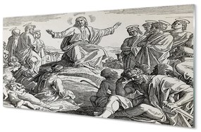 Nástenný panel  Ježiš kreslenie ľudia 100x50 cm