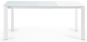 Rozkladací jedálenský stôl s prídavnou doskou so sklenenou doskou 80x120 cm Axis – Kave Home